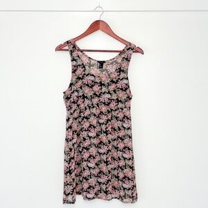Flirty Floral Mini Dress Casual Summer Cover-up Boho Flowy Medium